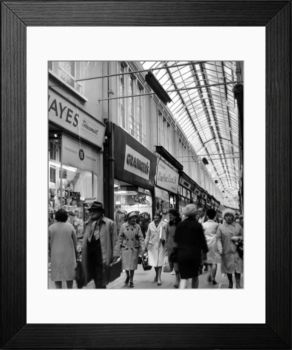 Framed Print : Cardiff - Arcades - Royal Arcade - 19th Oct 1964 - Western Mail and Echo Copyright Image Framed Print : Cardiff - Arcades - Royal Arcade - 19th Oct 1964 - Western Mail and Echo Copyright Image