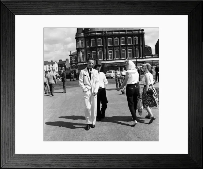 Framed Print : A new craze - Fancy suits worn by trawler fishermen at Lowestoft Framed Print : A new craze - Fancy suits worn by trawler fishermen at Lowestoft