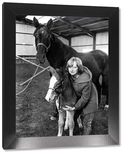 International Showjumper Debbie Johnsey, aged 20, and her new foal, Santa