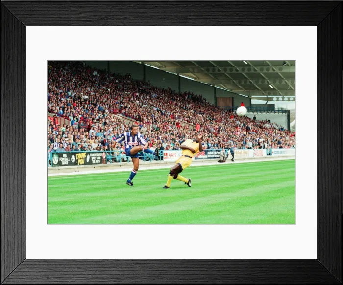 Framed Print : Huddersfield Town 0-1 Wycombe Wanderers, Division Two league match at the Alfred McAlpine Framed Print : Huddersfield Town 0-1 Wycombe Wanderers, Division Two league match at the Alfred McAlpine