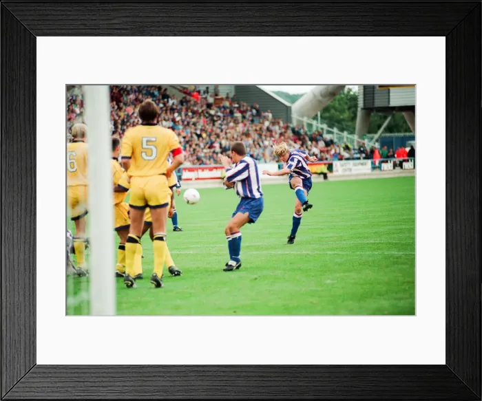 Framed Print : Huddersfield Town 0-1 Wycombe Wanderers, Division Two league match at the Alfred McAlpine Framed Print : Huddersfield Town 0-1 Wycombe Wanderers, Division Two league match at the Alfred McAlpine