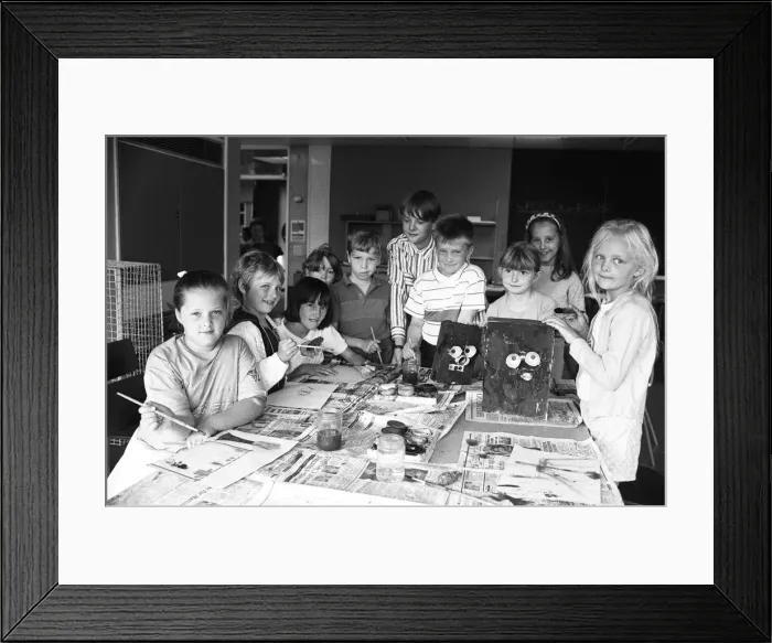Framed Print : Crafty sorts Some of the seven to 11 year olds attending Wooldale Framed Print : Crafty sorts Some of the seven to 11 year olds attending Wooldale