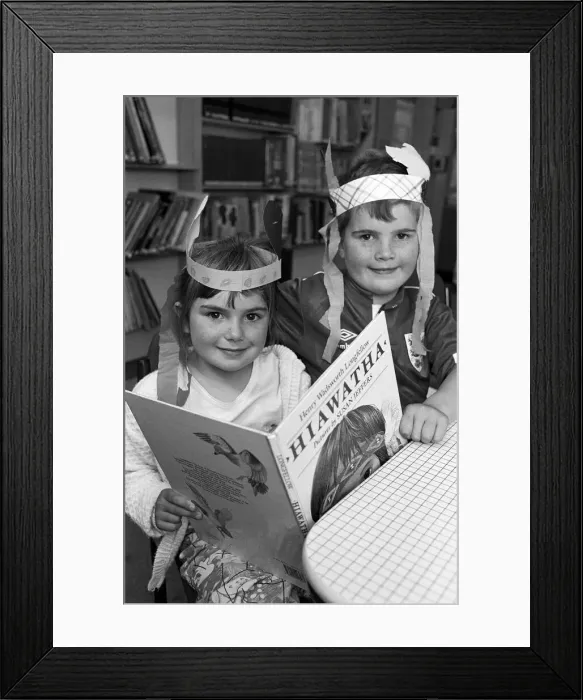 Framed Print : Huddersfield Junior Library was under siege when some 50 Red Indians turned up Framed Print : Huddersfield Junior Library was under siege when some 50 Red Indians turned up