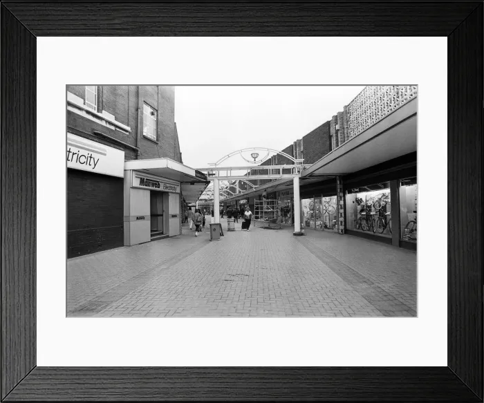 Framed Print : Liscard shops, the new look shopping centre nearly complete Framed Print : Liscard shops, the new look shopping centre nearly complete