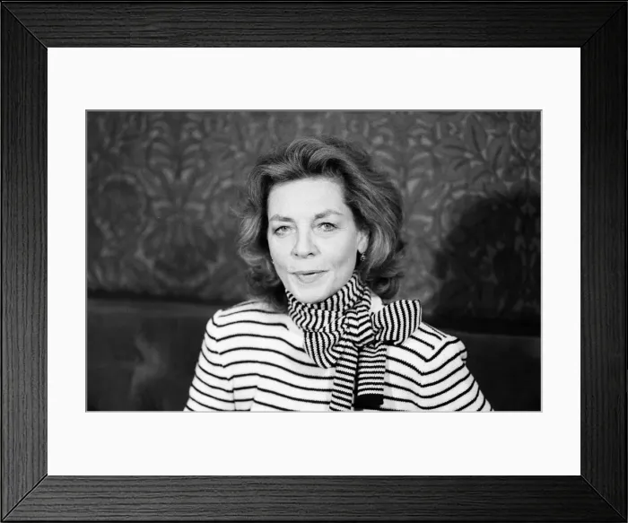 Framed Print : Lauren Bacall pictured at a press conference at Birmingham Hippodrome where she is Framed Print : Lauren Bacall pictured at a press conference at Birmingham Hippodrome where she is