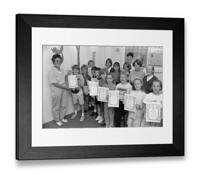 Framed Print : Children from Huddersfield Yamaha Music School are celebrating exam successes