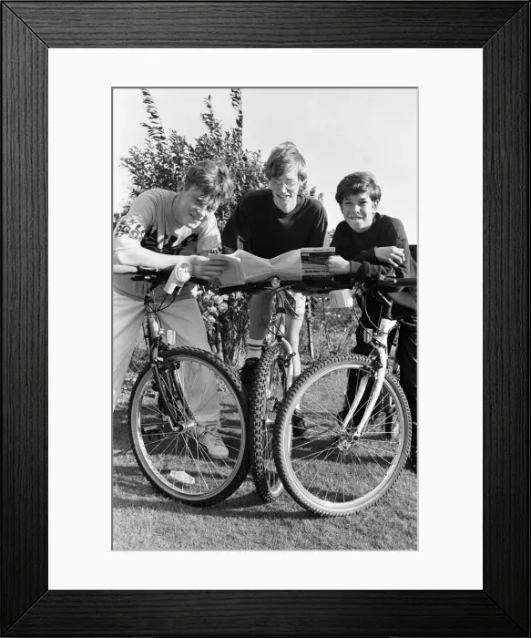 Framed Print : Ticket to ride... Owen Apsinall, Richard Saville and Peter Dawson study the route they Framed Print : Ticket to ride... Owen Apsinall, Richard Saville and Peter Dawson study the route they