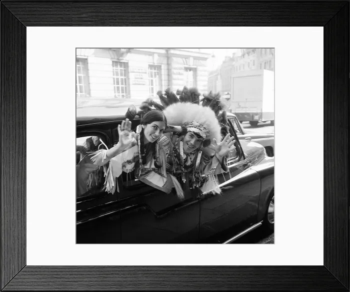Framed Print : Couple of actors dressed as an Indian Chief and his Squaw Framed Print : Couple of actors dressed as an Indian Chief and his Squaw