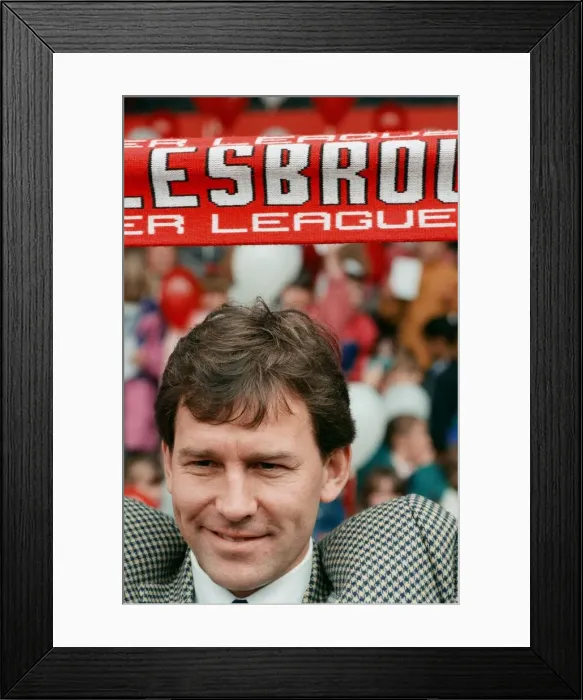 Framed Print : Bryan Robson being unveiled as the new Manager for Middlesbrough F. C Framed Print : Bryan Robson being unveiled as the new Manager for Middlesbrough F. C