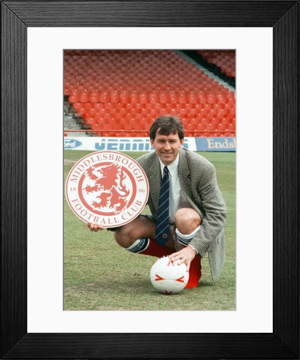 Framed Print : Bryan Robson being unveiled as the new Manager for Middlesbrough F. C Framed Print : Bryan Robson being unveiled as the new Manager for Middlesbrough F. C
