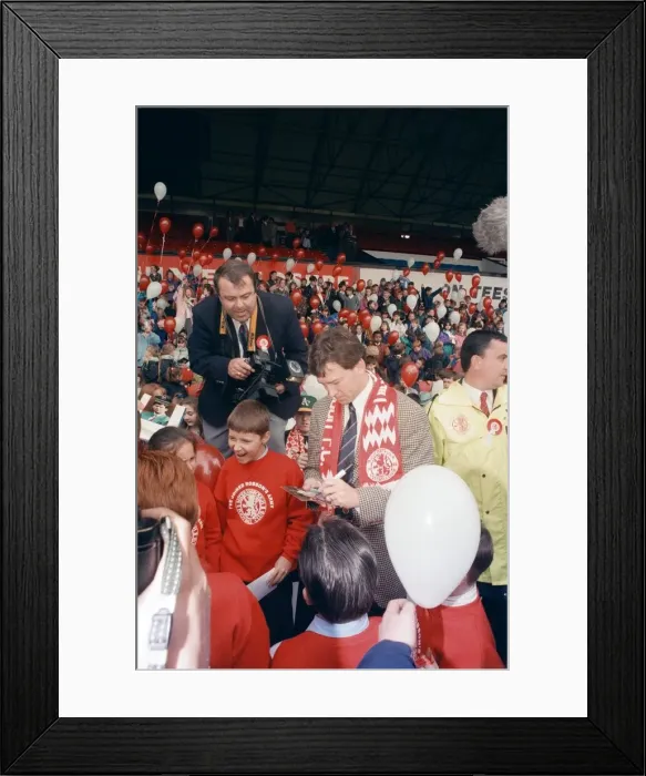 Framed Print : Bryan Robson being unveiled as the new Manager for Middlesbrough F. C Framed Print : Bryan Robson being unveiled as the new Manager for Middlesbrough F. C