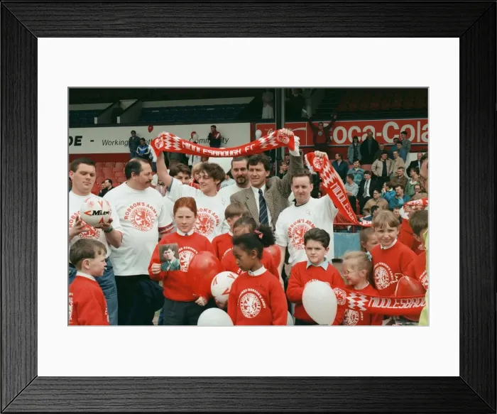 Framed Print : Bryan Robson being unveiled as the new Manager for Middlesbrough F. C Framed Print : Bryan Robson being unveiled as the new Manager for Middlesbrough F. C