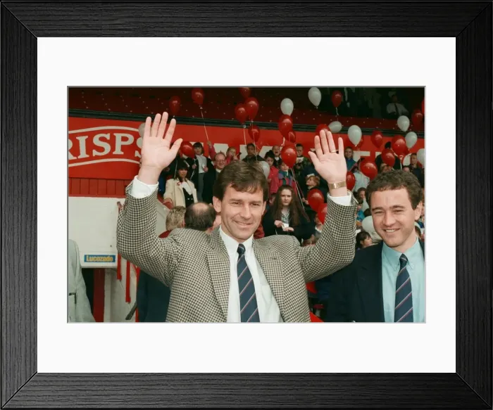 Framed Print : Bryan Robson being unveiled as the new Manager for Middlesbrough F. C Framed Print : Bryan Robson being unveiled as the new Manager for Middlesbrough F. C