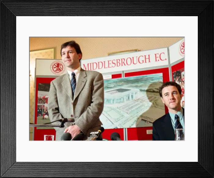 Framed Print : Bryan Robson is unveiled as the new Manager for Middlesbrough F. C Framed Print : Bryan Robson is unveiled as the new Manager for Middlesbrough F. C