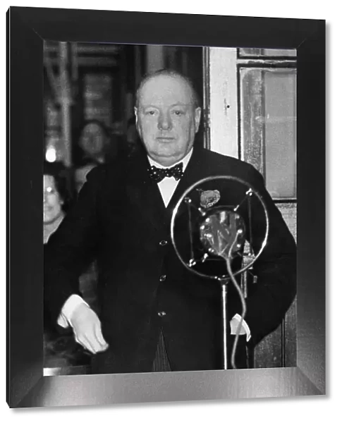 Mr Winston Churchill seen here at the Dingle Lane School addressing a meeting in support