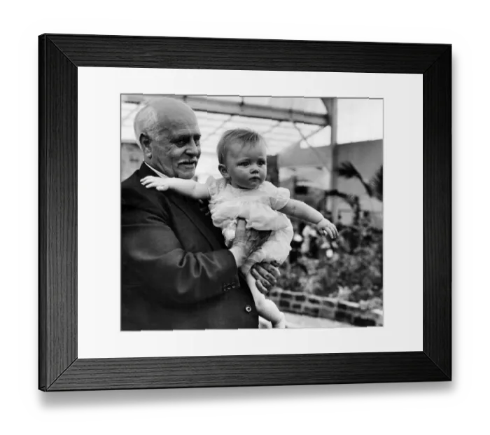 Framed Print : George Mottershead, proud grandfather and Director of Chester Zoo