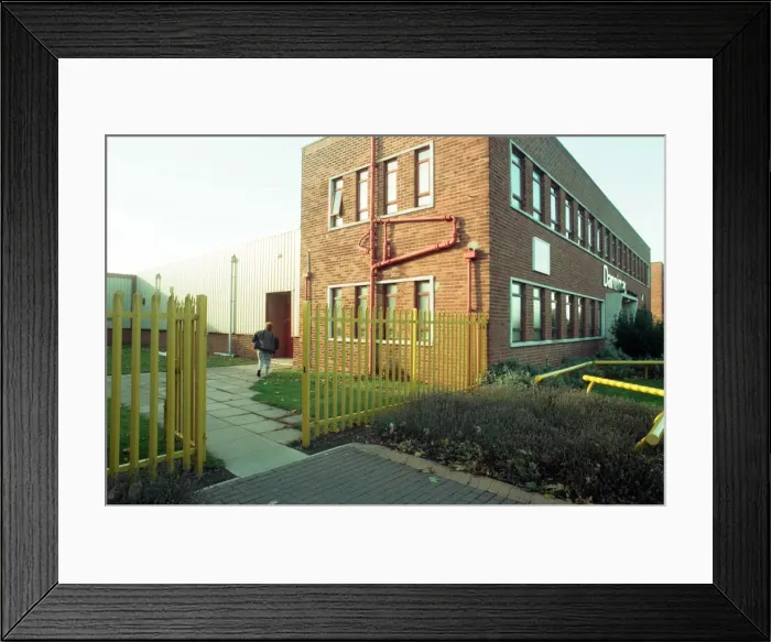 Framed Print : The Dannimac factory on Southbank Road, Middlesbrough. 29th October 1996