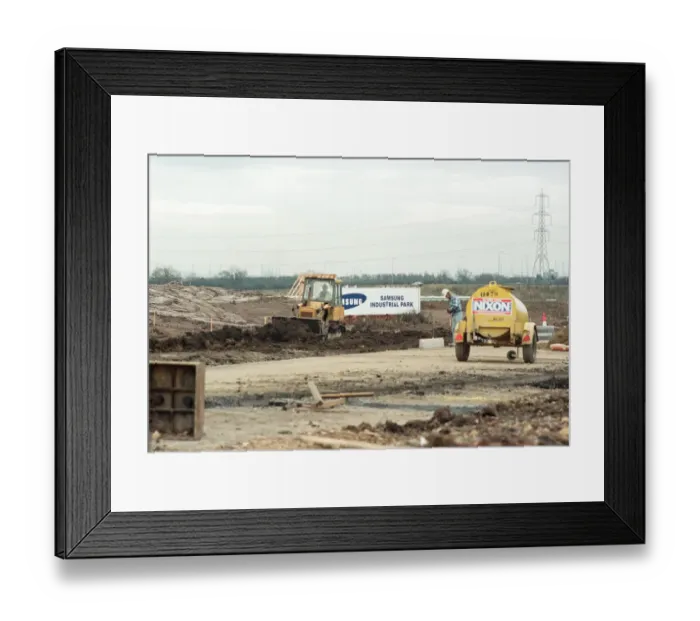Framed Print : The new factory for Samsung under construction at Wynyard Business Park. 14th March 1995 Framed Print : The new factory for Samsung under construction at Wynyard Business Park. 14th March 1995