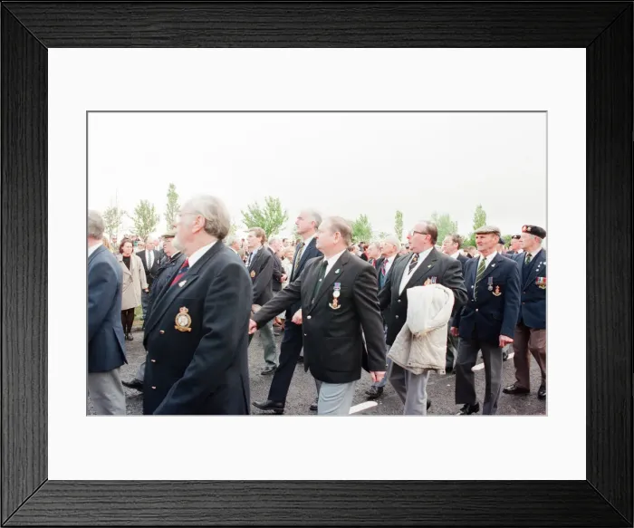 Framed Print : Thornaby Aerodrome Memorial, Unveiling and service of dedication, Thornaby, 8th May 1997 Framed Print : Thornaby Aerodrome Memorial, Unveiling and service of dedication, Thornaby, 8th May 1997