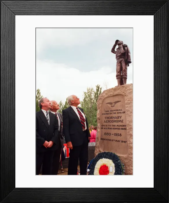 Framed Print : Thornaby Aerodrome Memorial, Unveiling and service of dedication, Thornaby, 8th May 1997 Framed Print : Thornaby Aerodrome Memorial, Unveiling and service of dedication, Thornaby, 8th May 1997