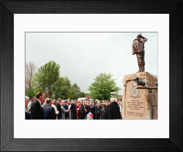Framed Print : Thornaby Aerodrome Memorial, Unveiling and service of dedication, Thornaby, 8th May 1997 Framed Print : Thornaby Aerodrome Memorial, Unveiling and service of dedication, Thornaby, 8th May 1997
