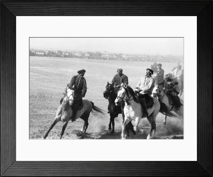 Framed Print : A game of Buzkashi in the Afghan town of Mazar e Sharif