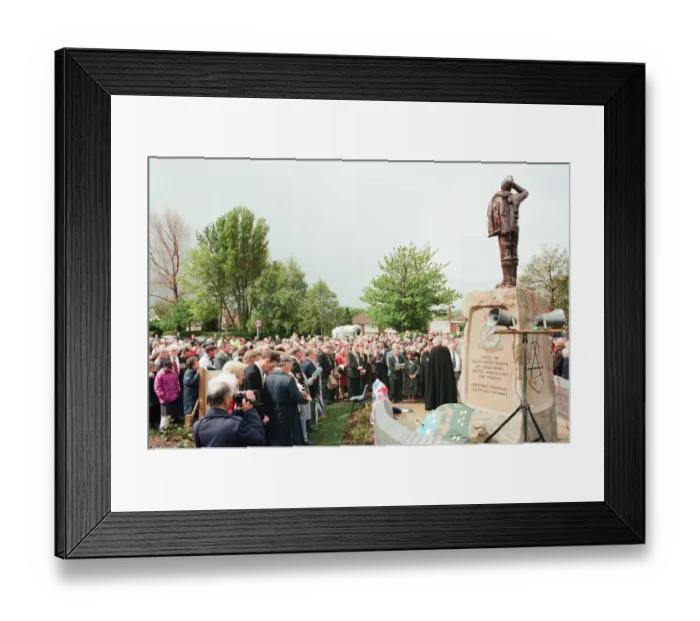 Framed Print : Thornaby Aerodrome Memorial, Unveiling and service of dedication, Thornaby, 8th May 1997