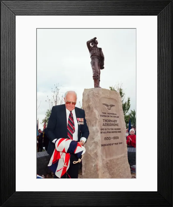 Framed Print : Thornaby Aerodrome Memorial, Unveiling and service of dedication, Thornaby, 8th May 1997 Framed Print : Thornaby Aerodrome Memorial, Unveiling and service of dedication, Thornaby, 8th May 1997