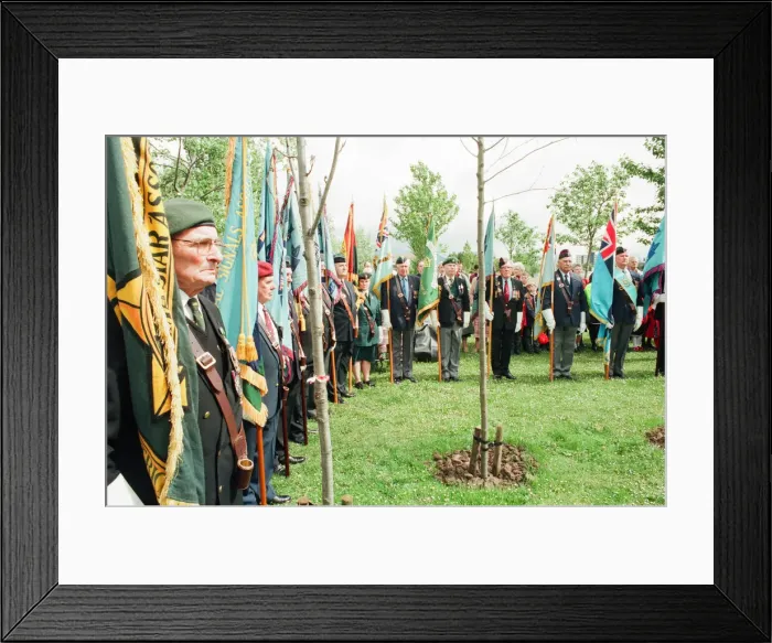 Framed Print : Thornaby Aerodrome Memorial, Unveiling and service of dedication, Thornaby, 8th May 1997 Framed Print : Thornaby Aerodrome Memorial, Unveiling and service of dedication, Thornaby, 8th May 1997