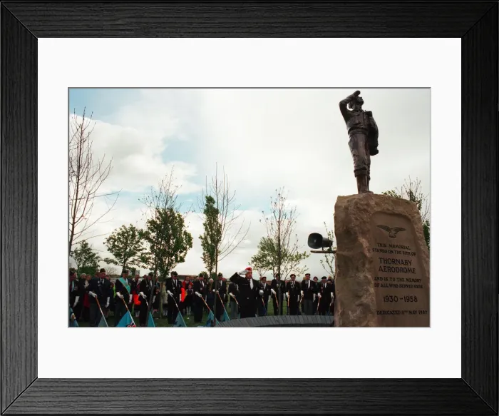 Framed Print : Thornaby Aerodrome Memorial, Unveiling and service of dedication, Thornaby, 8th May 1997 Framed Print : Thornaby Aerodrome Memorial, Unveiling and service of dedication, Thornaby, 8th May 1997