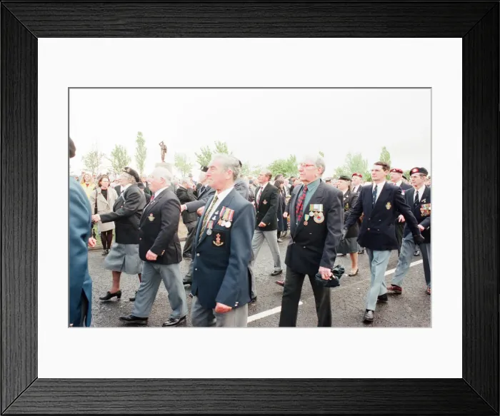 Framed Print : Thornaby Aerodrome Memorial, Unveiling and service of dedication, Thornaby, 8th May 1997 Framed Print : Thornaby Aerodrome Memorial, Unveiling and service of dedication, Thornaby, 8th May 1997