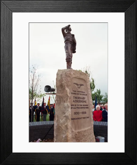 Framed Print : Thornaby Aerodrome Memorial, Unveiling and service of dedication, Thornaby, 8th May 1997