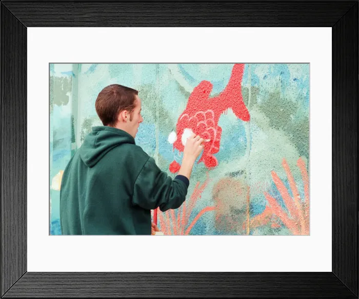 Framed Print : Thornaby Community Centre, youngsters hard at work painting Framed Print : Thornaby Community Centre, youngsters hard at work painting