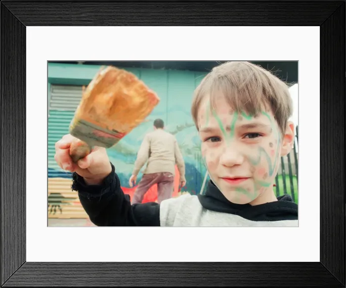 Framed Print : Thornaby Community Centre, youngsters hard at work painting Framed Print : Thornaby Community Centre, youngsters hard at work painting