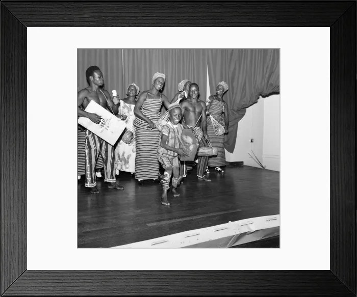 Framed Print : The Sierra Leone Dance Troupe rehearse at the London University Girls Hostel Framed Print : The Sierra Leone Dance Troupe rehearse at the London University Girls Hostel