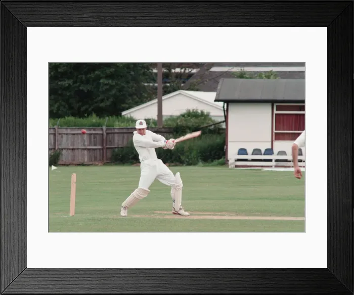 Framed Print : Billingham Synphonia V Marske, cricket at Billingham. Billingham Pro Ryan Miller in