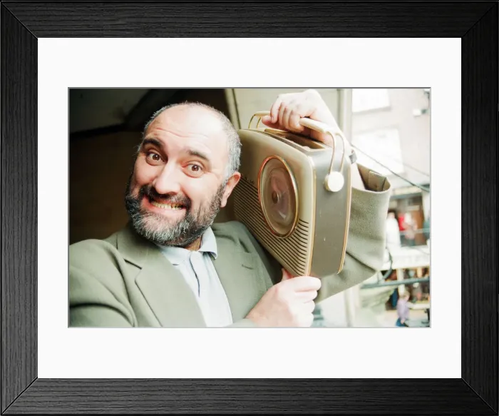 Framed Print : Alexei Sayle, actor, author and comedian, opens the Vintage Radio Museum in Chester Framed Print : Alexei Sayle, actor, author and comedian, opens the Vintage Radio Museum in Chester