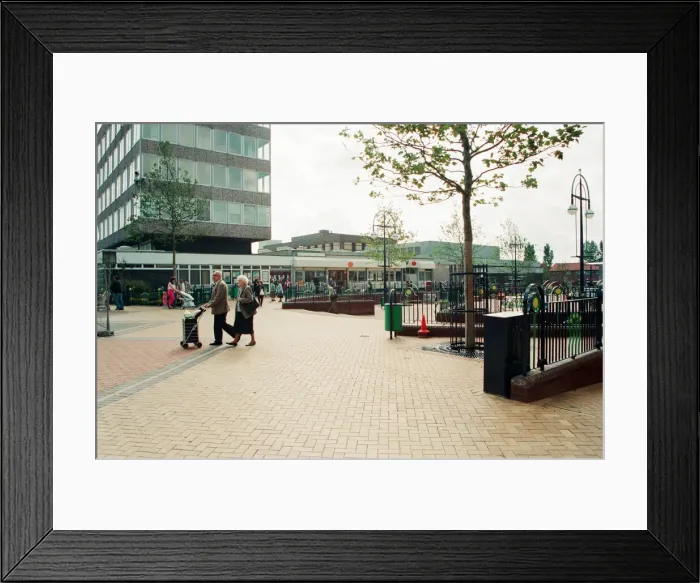 Framed Print : Kirkby Town Centre Renovations, Kirkby, Liverpool, Merseyside, 13th September 1994 Framed Print : Kirkby Town Centre Renovations, Kirkby, Liverpool, Merseyside, 13th September 1994