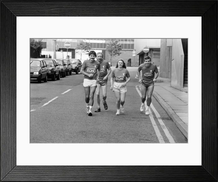 Framed Print : The Liverpool Echo running team, gets in some roadwork, 19th September 1990 Framed Print : The Liverpool Echo running team, gets in some roadwork, 19th September 1990