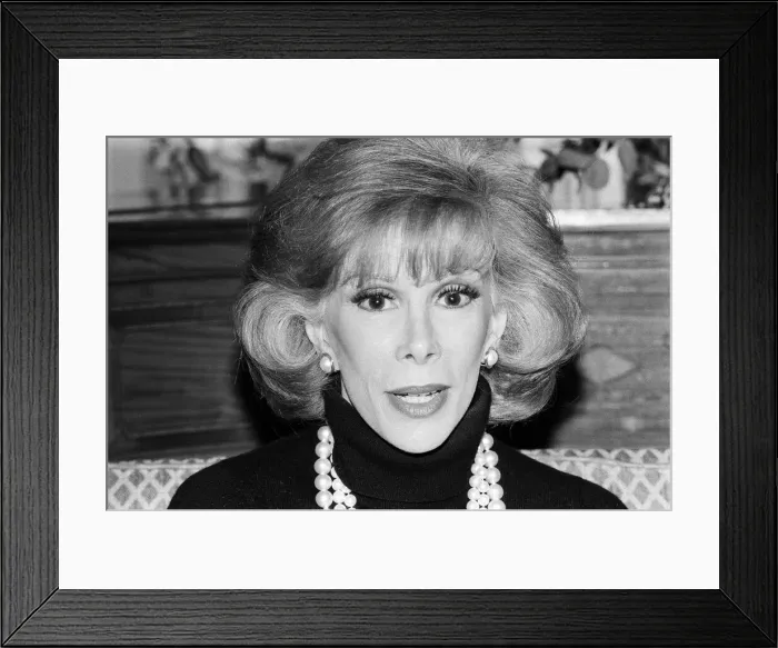 Framed Print : American Comedian Joan Rivers in a London hotel, 1st March 1984