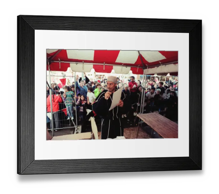 Framed Print : Gladiator Wolf (Michael Van Wijk) entertains the crowds of children Framed Print : Gladiator Wolf (Michael Van Wijk) entertains the crowds of children