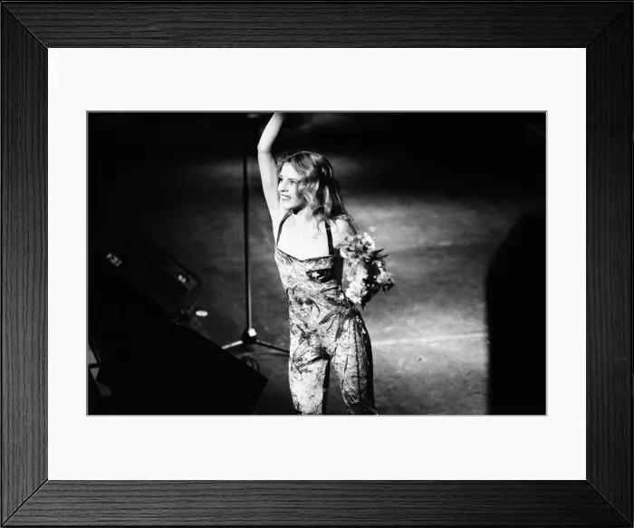 Framed Print : Kylie Minogue in concert at Liverpool Empire Theatre, Merseyside. 19th October 1989 Framed Print : Kylie Minogue in concert at Liverpool Empire Theatre, Merseyside. 19th October 1989