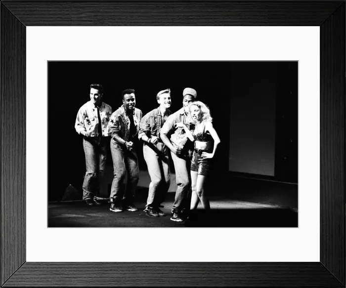 Framed Print : Kylie Minogue in concert at Liverpool Empire Theatre, Merseyside. 19th October 1989 Framed Print : Kylie Minogue in concert at Liverpool Empire Theatre, Merseyside. 19th October 1989
