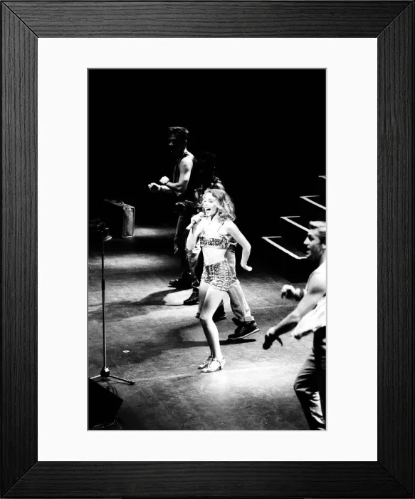 Framed Print : Kylie Minogue in concert at Liverpool Empire Theatre, Merseyside. 19th October 1989