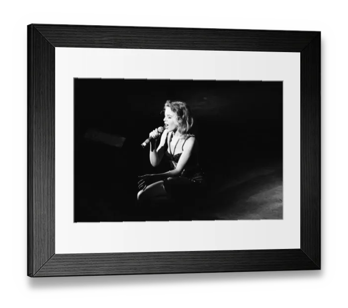 Framed Print : Kylie Minogue in concert at Liverpool Empire Theatre, Merseyside. 19th October 1989 Framed Print : Kylie Minogue in concert at Liverpool Empire Theatre, Merseyside. 19th October 1989