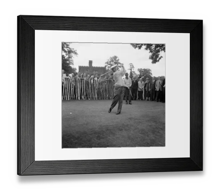 Framed Print : Ben Hogan (foreground) and Sam Snead, United States Golfers, prepare to tee off