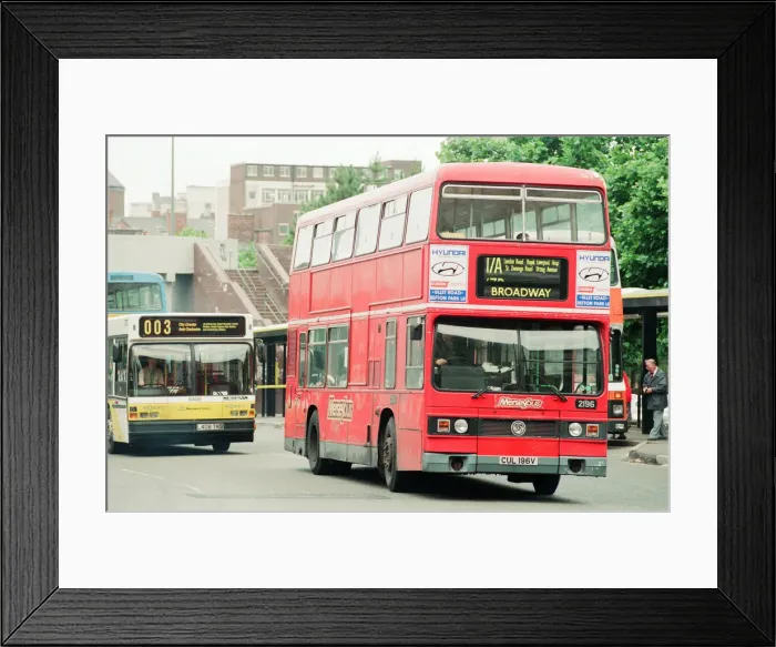 Framed Print : Buses in Liverpool, 6th September 1994 Framed Print : Buses in Liverpool, 6th September 1994
