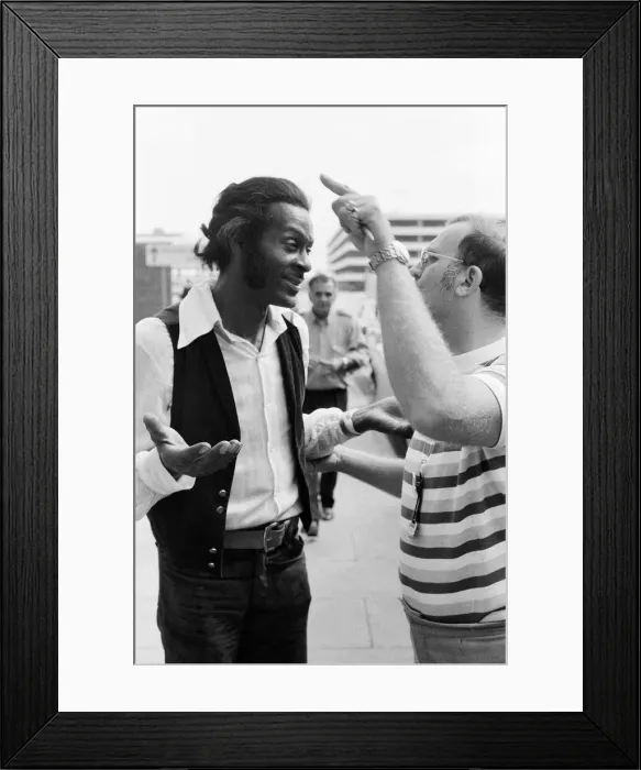 Framed Print : Chuck Berry arriving at Heathrow airport, London. 3rd August 1972 Framed Print : Chuck Berry arriving at Heathrow airport, London. 3rd August 1972