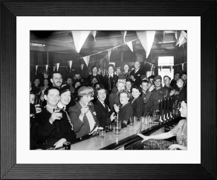 Framed Print : At 3pm on 8 May 1945, Prime Minister, Winston Churchill announced that the war in Europe Framed Print : At 3pm on 8 May 1945, Prime Minister, Winston Churchill announced that the war in Europe