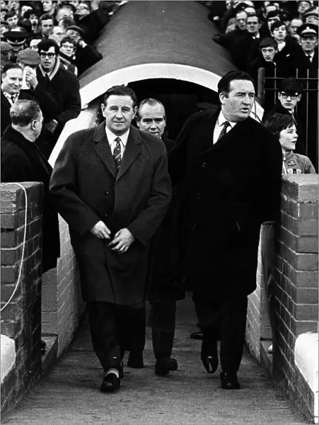 Willie Waddell football Rangers football manager Willie Waddell stands beside rival